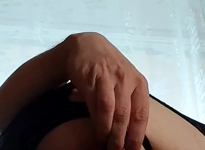 In a Black Dress in Sexy Tights, Playin' with My Ass