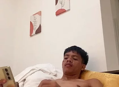 Filipino Twink Gets Hard, Jerking off to Explosive Cumshot
