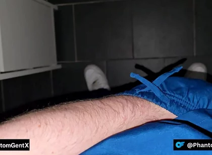 German Doctor Sneaks to Toilet and Jerks Out His Secret