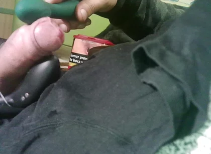 Double Toy Vibrating at the Tip Until Ejaculation