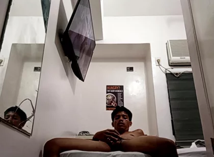 Filipino Twink Jerks His Throbbing Cock in Hotel 2