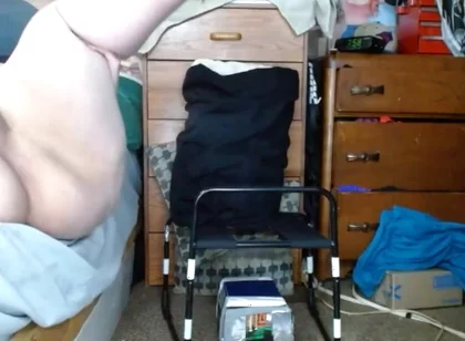 Fat Cross Dresser Bouncing Its Tits While Taking a Dildo in Asshole