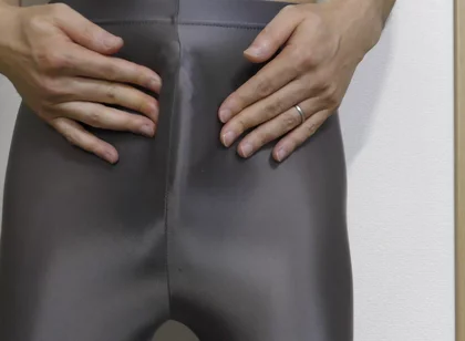 Masturbation with Black Spandex Leggings