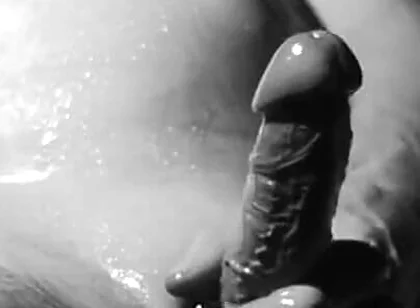 Oily Masturbation and Cum with 2 Cameras in Black and White