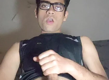 Kinky Twink Cock Play and Stroking Boner in Shorts