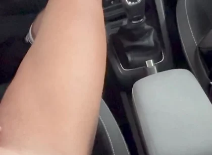Jerk off My Big White Cock in the Car