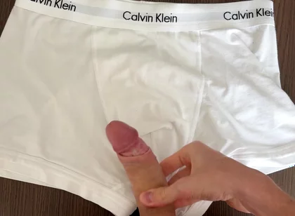 Fresh Cumshot on My Boxers Calvin Klein