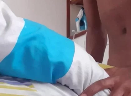 I Get Creative and Masturbate My Cock with Pillows and with My Hands Until I Have a Sweet and Juicy Cumshot