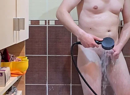Showing My Ass, Playing with My Cock After Cumming & Taking a Shower