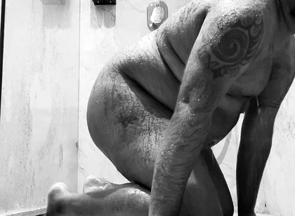 Young Bear Masturbates While Showering