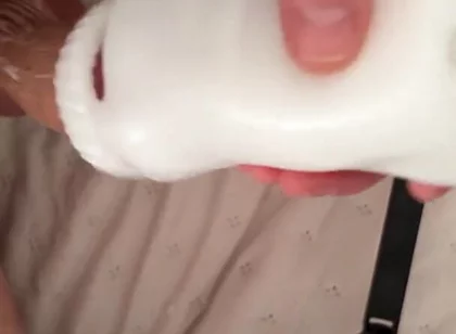 Big Dick Destroys Fleshlight & Fills It with Cum