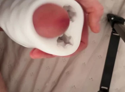 Big Dick Destroys Fleshlight & Fills It with Cum
