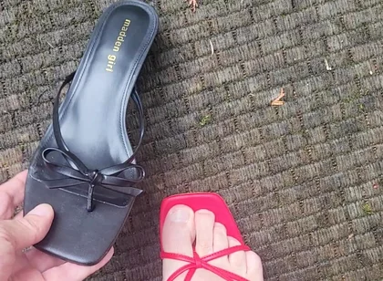 Cumming in Heels Outside Again!
