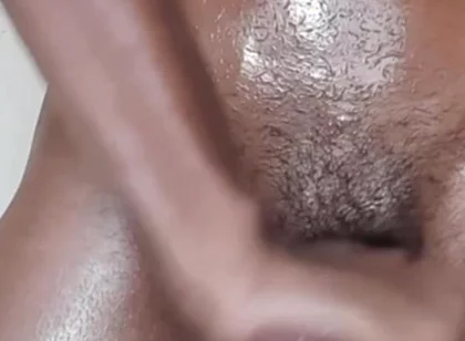 Masturbate Standing up, Then I Grease My Body with Oil, and Then I Cum