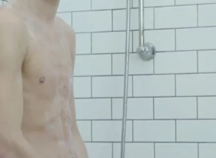 Young Randy Freja wank and cum in the bathroom