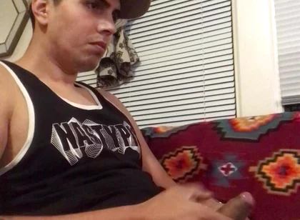Solo Hot Gay Twink in Black Tank Cumshot