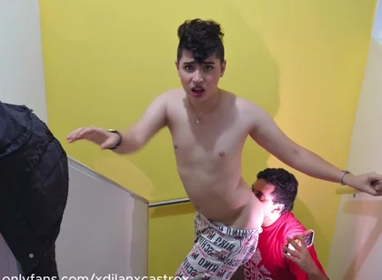 Cute Passive Gay Twink Gets Fucked Bareback by His stepsister's Boyfriend.