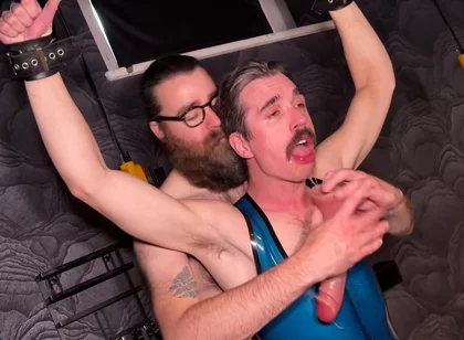 Bondage Dildo Throatfucking by Gay Male Master - BDSM