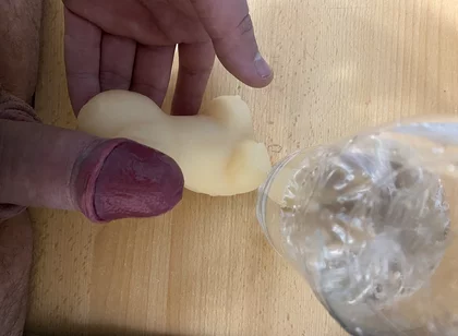 Standing, I Jerk off My Dick and Taste the Lubricant From My Penis
