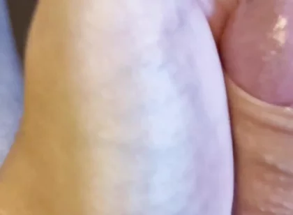 Jerking My Uncut Cock, Playing with My Foreskin and Precum