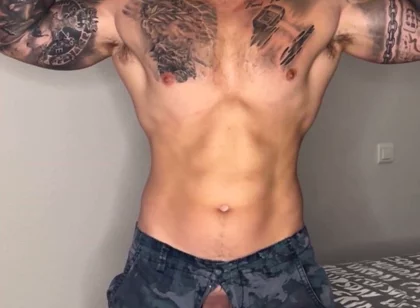 My Big Military Cock Cums with No Touch