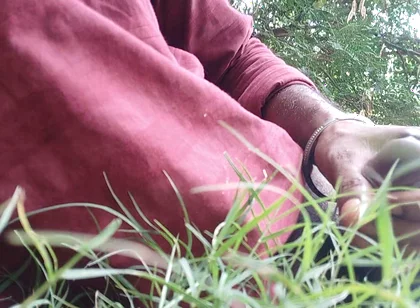 While Roaming in the Field, He Started Hitting the Hilt