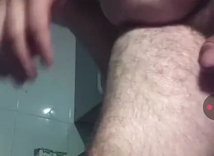 Handsome Mature Chubby with Big Fat Cock Masturbating and Fucking My Tight Ass in Close-up