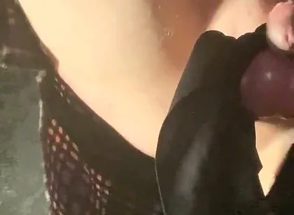 Crossdressers Self Spanking with Tied Balls and Small Dick