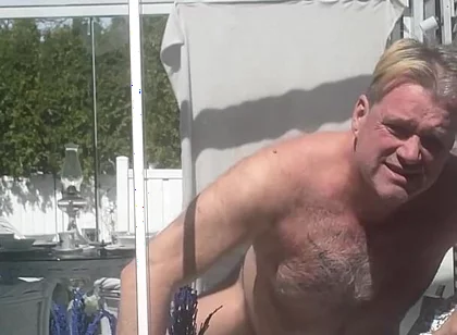 Hunk Stepdaddy Bear Naked Sunbathing in the Veranda 4
