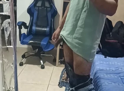 Dick Out of Pants and Urinating at Work