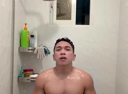 Hot Filipino Twink Jerks off in Steamy Shower