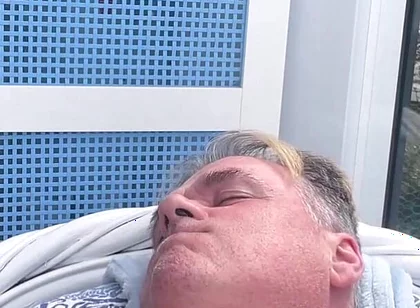 Hunk Stepdaddy Bear Naked Sunbathing in the Veranda 6