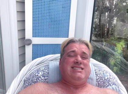Hunk Stepdaddy Bear Naked Sunbathing in the Veranda 6