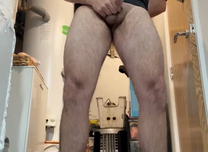 Couldn’t Help Myself but Play with My Cock in the Garage