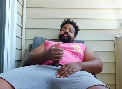 BBC Stepdaddy Gets High and Strokes Himself to Nut on Balcony