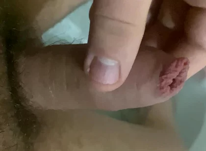 Relaxing in the Bath Caressing My Penis