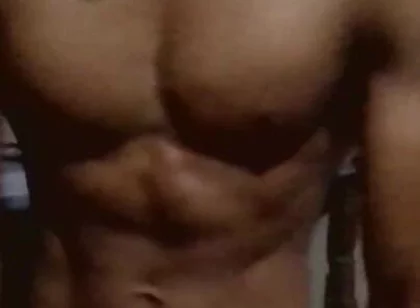 Showing His Abs and Core Area