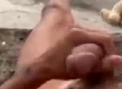 A Cumshot to Relieve Stress in the Backyard