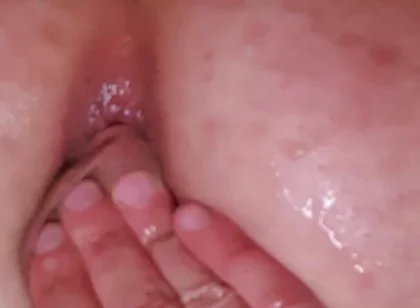 Hard Anal with Big Dildo and Self Fuck Cock and Ass Inside