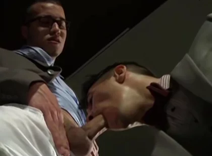 Other Lusty Businessmen Drain Their Balls In The Basement - Brock Rustin