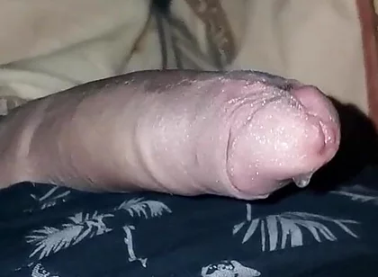 Bald Big Dick Is Very Excited at Night and Dripping Precum!
