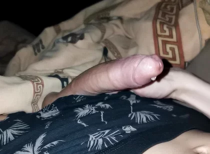 Bald Big Dick Is Very Excited at Night and Dripping Precum!