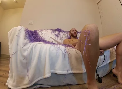 Inflatable Anal Sex Toy on Sofa