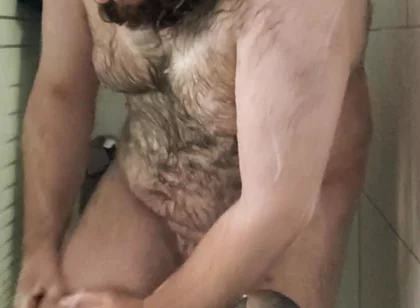 Fat Bear Taking a Shower