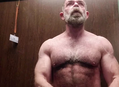 Hairy Stepdaddy Solo in Lockerroom