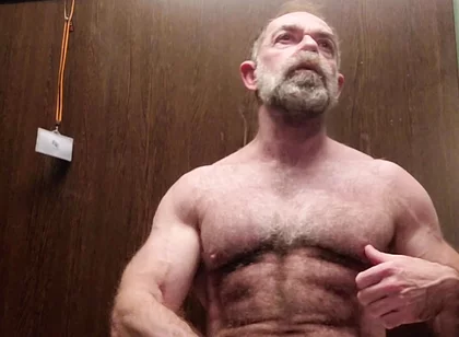 Hairy Stepdaddy Solo in Lockerroom