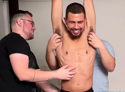 Javier Bound Cock Sucked And Tickled By Matt And Cdubs