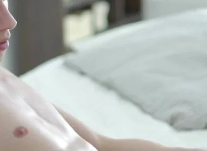 Handsome young boy displays his hole and wanking his big dick