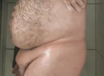 Fat Bear Taking a Shower