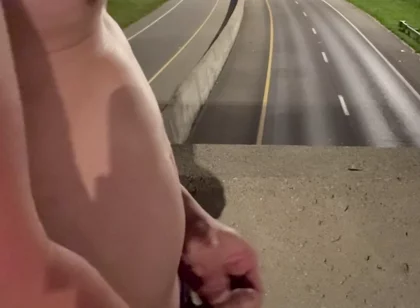 Asian Muscle Hunk Strips Naked on the Bridge - Ripped Flexing & Massive Cumshot